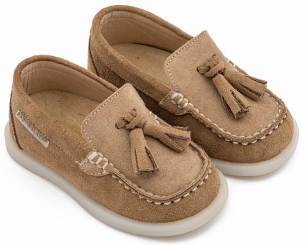 Babywalker Βαπτιστικό Παπούτσι για Αγόρι Loafers με Φουντάκια Πούρο EXC5317