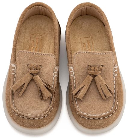 Babywalker Βαπτιστικό Παπούτσι για Αγόρι Loafers με Φουντάκια Πούρο EXC5317