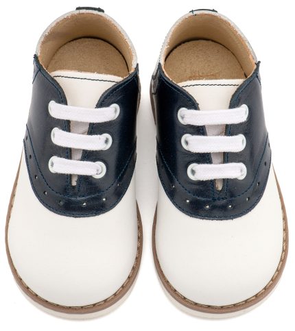 Babywalker Βαπτιστικό Παπούτσι για Αγόρι Δίχρωμο Δετό Brogue Λευκό Μπλε EXC5318