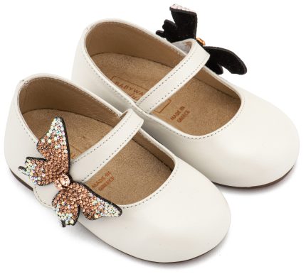 Babywalker Βαπτιστικό Γοβάκι με Στρασένια Πεταλούδα στο Πλάι EXC5894 Εκρού