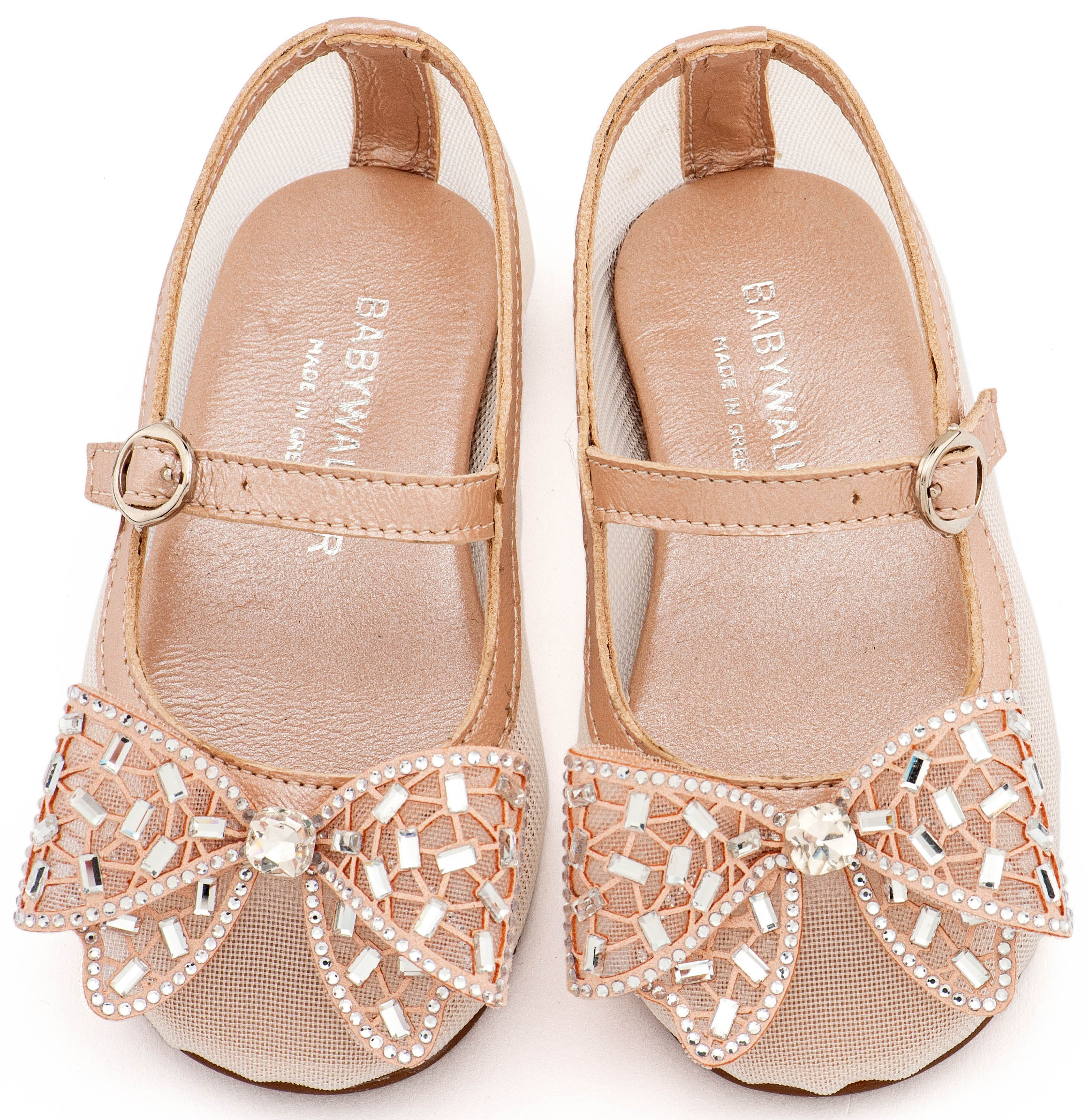 Babywalker Βαπτιστικό Γοβάκι από Ύφασμα Φιλντιρέ και Φιόγκο Στρας EXC5903 Ροζ Αντικέ Babywalker Βαπτιστικό Γοβάκι από Ύφασμα Φιλντιρέ και Φιόγκο Στρας EXC5903 Ροζ Αντικέ