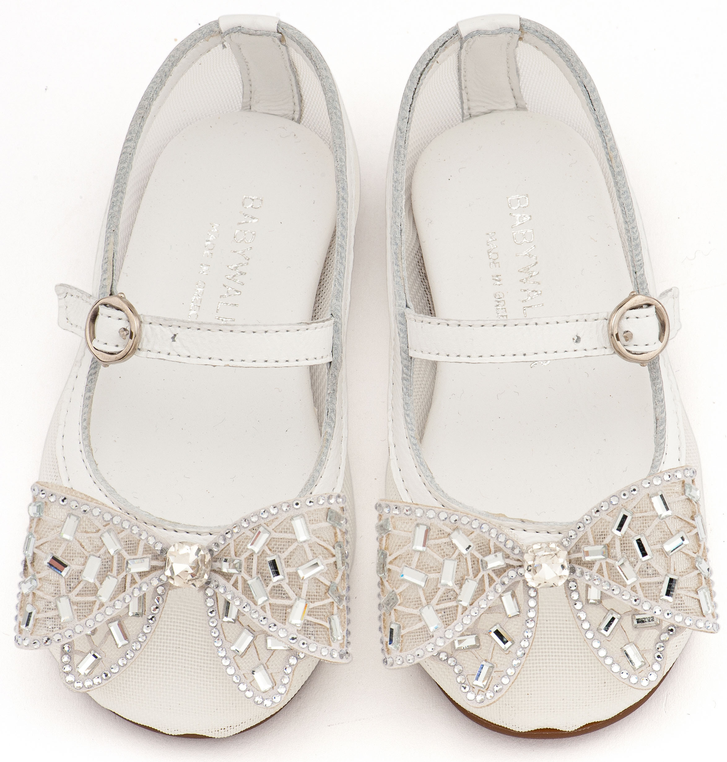 Babywalker Βαπτιστικό Γοβάκι από Ύφασμα Φιλντιρέ και Φιόγκο Στρας EXC5903 Λευκό Babywalker Βαπτιστικό Γοβάκι από Ύφασμα Φιλντιρέ και Φιόγκο Στρας EXC5903 Λευκό