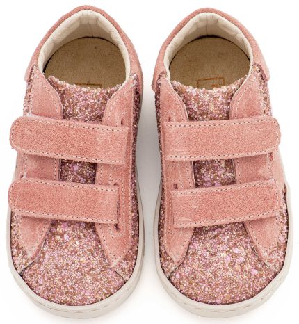 Babywalker Βαπτιστικό Sneaker Διπλό Χρατς με Αστέρι στο Πλάι EXC5904 Ροζ Αντικέ