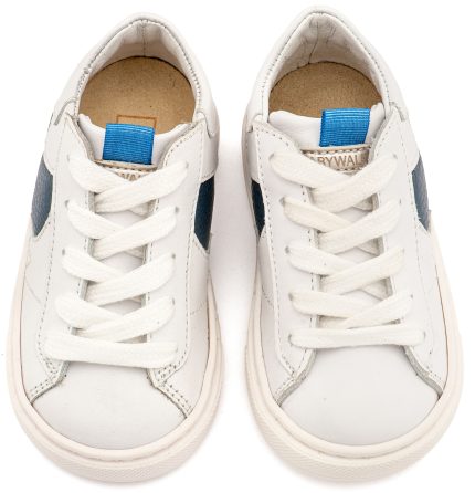 Babywalker Βαπτιστικό Παπούτσι για Αγόρι Δίχρωμο Sneaker Δετό Λευκό Μπλε EXC8001