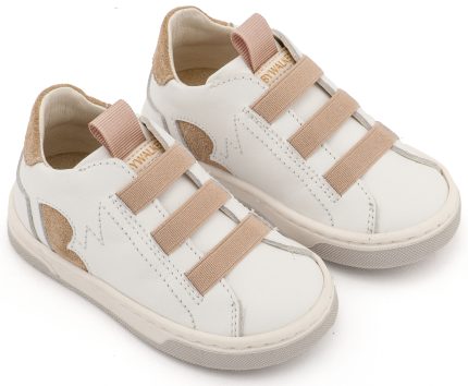 Babywalker Βαπτιστικό Παπούτσι για Αγόρι Sneaker Παντοφλέ με Λαστιχάκια EXC8005 Λευκό Μπεζ
