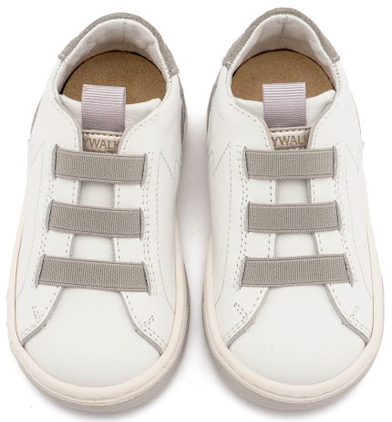 Babywalker Βαπτιστικό Παπούτσι για Αγόρι Sneaker Παντοφλέ με Λαστιχάκια EXC8005 Λευκό Γκρι