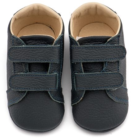 Babywalker Βαπτιστικό Παπουτσάκι Αγκαλιάς για Αγόρι Δερμάτινο Σνίκερ με Χρατς Μπλε MI1136