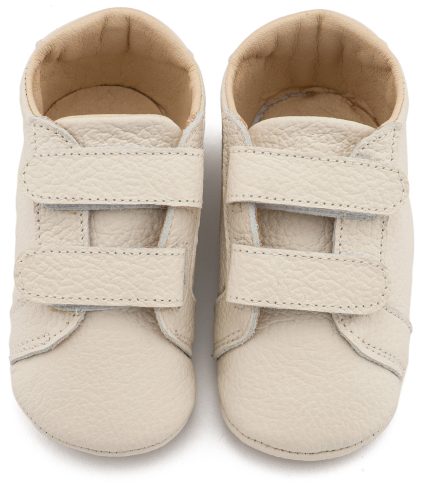 Babywalker Βαπτιστικό Παπουτσάκι Αγκαλιάς για Αγόρι Δερμάτινο Σνίκερ με Χρατς Εκρού MI1136