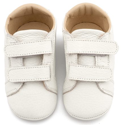 Babywalker Βαπτιστικό Παπουτσάκι Αγκαλιάς για Αγόρι Δερμάτινο Σνίκερ με Χρατς Λευκό MI1136