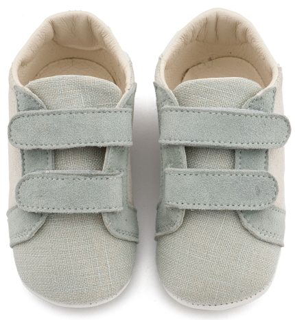 Babywalker Βαπτιστικό Παπουτσάκι Αγκαλιάς για Αγόρι Δερμάτινο Σνίκερ με Χρατς Λευκό Μίνεραλ MI1138
