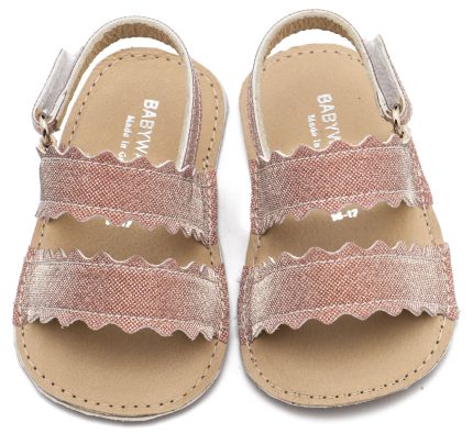 Babywalker Βαπτιστικό Παπουτσάκι Αγκαλιάς Πέδιλο με Κουλεδάκι MI1659 Ροζ