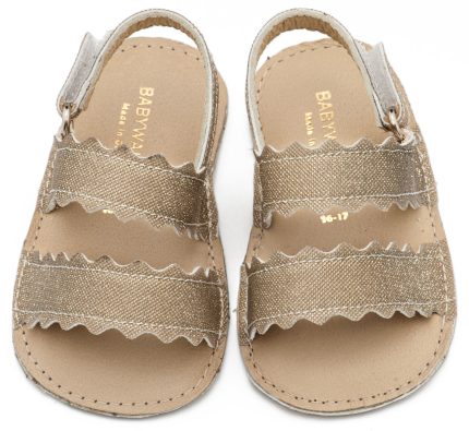 Babywalker Βαπτιστικό Παπουτσάκι Αγκαλιάς Πέδιλο με Κουλεδάκι MI1659 Πλατίνα
