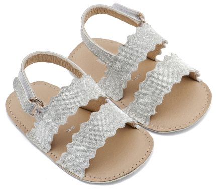 Babywalker Βαπτιστικό Παπουτσάκι Αγκαλιάς Πέδιλο με Κουλεδάκι MI1659 Ασημί