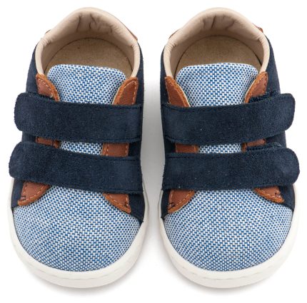 Babywalker Τρίχρωμο Σνίκερ Πρώτα Βήματα Διπλή Μπαρέτα Χρατς PRI2104 Μπλε Ταμπά