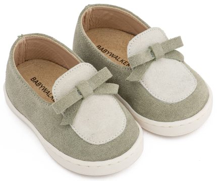 Babywalker Βαπτιστικό Παπουτσάκι για Αγόρι Loafer με Φιογκάκι Μέντα PRI2127