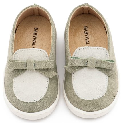 Babywalker Βαπτιστικό Παπουτσάκι για Αγόρι Loafer με Φιογκάκι Μέντα PRI2127