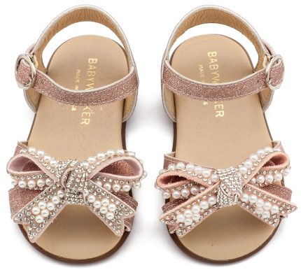 Babywalker Βαπτιστικό Παπουτσάκι για Πρώτα Βήματα Πέδιλο Διακοσμημένο με Φιόγκο απο Πέρλες PRI2655 Ροζ Αντικέ