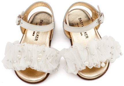 Babywalker Βαπτιστικό Παπουτσάκι για Πρώτα Βήματα Πέδιλο με Χειροποίητο Διακοσμητικό από Τούλι PRI2656 Εκρού
