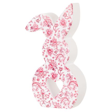 Κεραμικός Λαγός Φλοράλ Κόκκινος Κ1042 11εκ