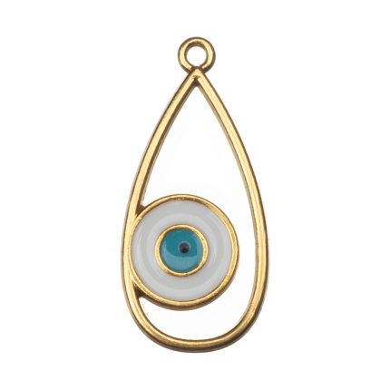 Μεταλλικό Μάτι Σταγόνα Χρυσό με Σμάλτο (1,5x3,3εκ) 25τμχ Ε81