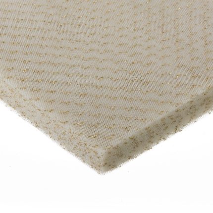 Τούλι Γαλλικό Γκλίτερ Εκρού / Χρυσό (14 x 14cm) 100τμχ