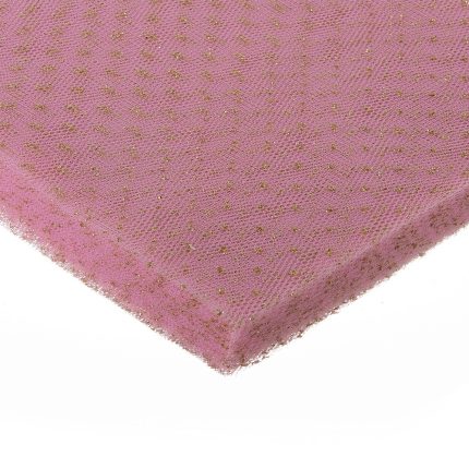 Τούλι Γαλλικό Γκλίτερ Ροζ / Χρυσό (14 x 14cm) 100τμχ