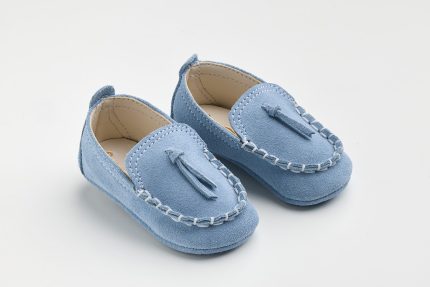 Χειροποίητο Βαπτιστικό Παπουτσάκι Αγκαλιάς για Αγόρι Γαλάζιο Α601Ρ, Everkid