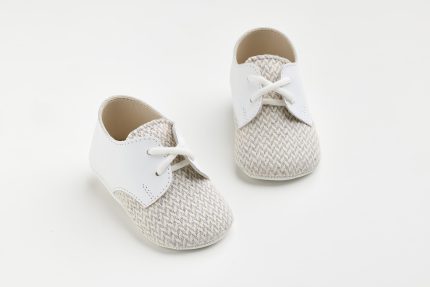 Χειροποίητο Βαπτιστικό Παπουτσάκι Αγκαλιάς για Αγόρι Λευκό Α602Α, Everkid