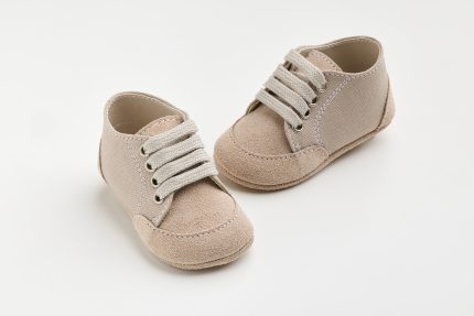 Χειροποίητο Βαπτιστικό Παπουτσάκι Αγκαλιάς για Αγόρι Μπεζ Α606Ε, Everkid