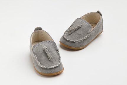 Χειροποίητο Βαπτιστικό Παπουτσάκι για Πρώτα Βήματα για Αγόρι Γκρι Α610Α, Everkid