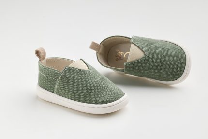 Χειροποίητο Βαπτιστικό Παπουτσάκι-Εσπαντρίγια για Πρώτα Βήματα για Αγόρι Λαδί FS60B, Everkid