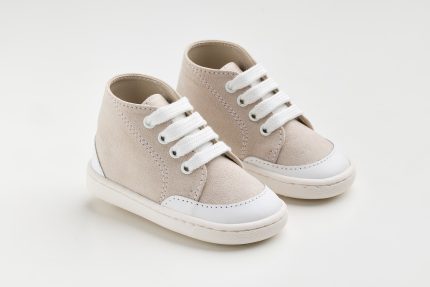 Χειροποίητο Βαπτιστικό Μποτάκι για Πρώτα Βήματα για Αγόρι Μπεζ-Λευκό FS65E, Everkid