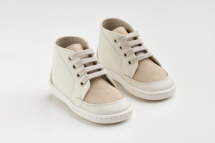 Χειροποίητο Βαπτιστικό Μποτάκι για Πρώτα Βήματα για Αγόρι Εκρού-Μπεζ FS66E, Everkid