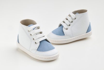 Χειροποίητο Βαπτιστικό Μποτάκι για Πρώτα Βήματα για Αγόρι Λευκό-Γαλάζιο FS66P, Everkid