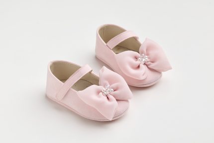 Χειροποίητη Βαπτιστική Μπαλαρίνα Αγκαλιάς Καστόρ Ροζ με Φιόγκο K615P | Everkid