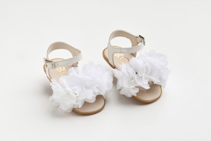 Χειροποίητη Βαπτιστικό Σανδάλι Πρώτα Βήματα για Κορίτσι Εκρού K623A | Everkid