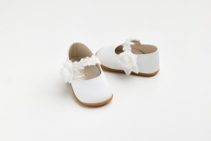 Χειροποίητη Βαπτιστική Μπαλαρίνα Πρώτα Βήματα για Κορίτσι Λευκό K627A | Everkid