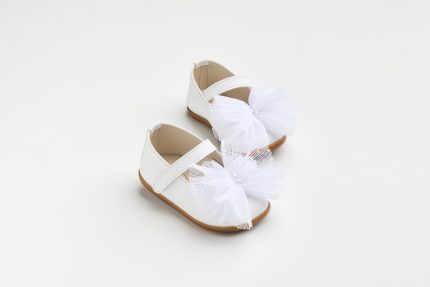 Χειροποίητη Βαπτιστική Μπαλαρίνα Πρώτα Βήματα για Κορίτσι Λευκό K629A | Everkid