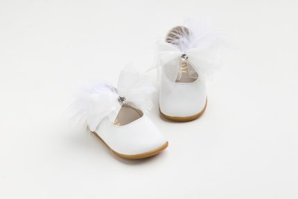 Χειροποίητη Βαπτιστική Μπαλαρίνα Πρώτα Βήματα για Κορίτσι Λευκό K630A | Everkid