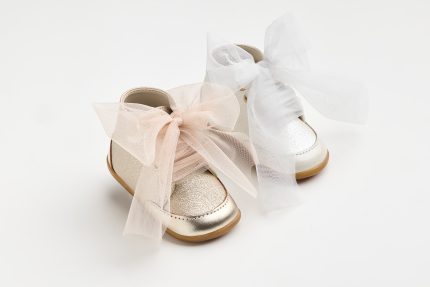 Χειροποίητο Βαπτιστικό Μποτάκι Πρώτα Βήματα για Κορίτσι Off White K634A | Everkid