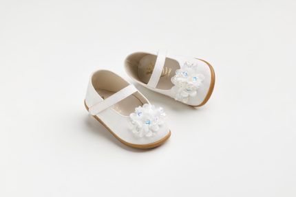 Χειροποίητη Βαπτιστική Μπαλαρίνα Πρώτα Βήματα για Κορίτσι Λευκό K635A | Everkid