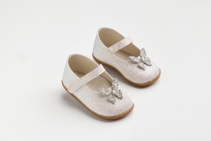 Χειροποίητη Βαπτιστική Μπαλαρίνα Πρώτα Βήματα για Κορίτσι Χρυσό Γκλίτερ K637X | Everkid