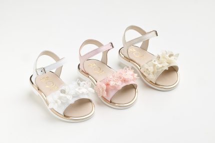 Χειροποίητο Βαπτιστικο Σανδάλι Περπατήματος για Κορίτσι Λευκό K639A | Everkid