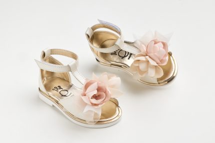 Χειροποίητο Βαπτιστικο Σανδάλι Περπατήματος για Κορίτσι Εκρού-Μπεζ-Σάπιο Μήλο K647E | Everkid