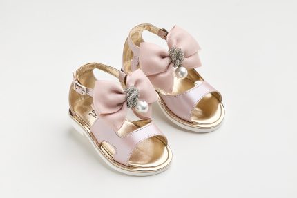 Χειροποίητο Βαπτιστικο Σανδάλι Περπατήματος για Κορίτσι Dusty Pink KE16 | Everkid