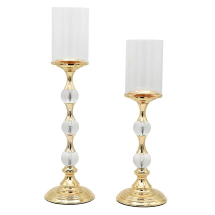 Σετ Κηροπήγια σε Χρυσή Απόχρωση 2 Τεμάχια (52,5cm/ 43cm) | KHR7/738502