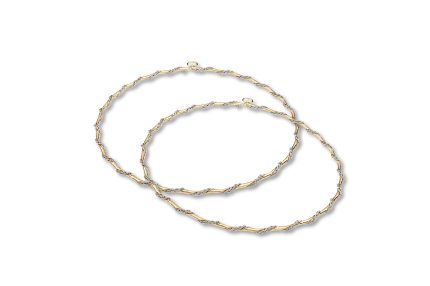 Στέφανα Γάμου Επάργυρα με Στριφτή Γυαλιστερή Επίχρυση Βέργα STP4835 | Georgiou