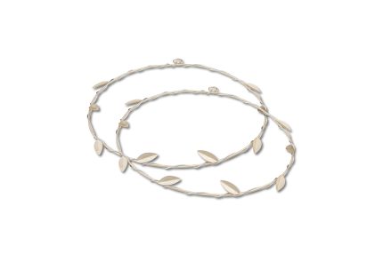 Στέφανα Γάμου Επάργυρα Ματ Βέργα και Ματ Φύλλα Ελιάς STP4836 | Georgiou