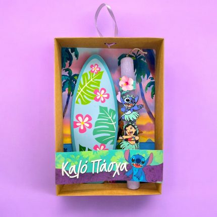 Λαμπάδα Lilo & Stitch με Ξύλινο Κάδρο | LAM15