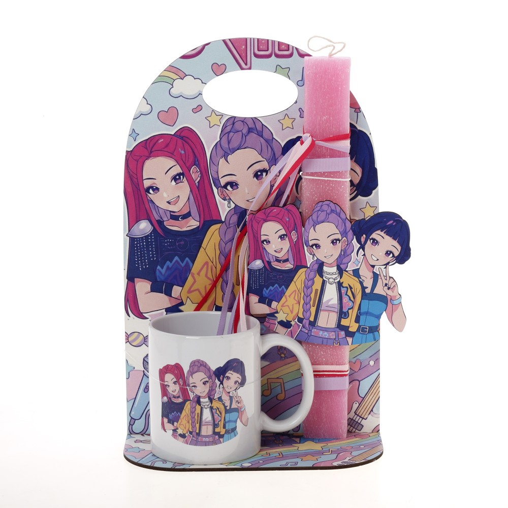 Πασχαλινό Σετ Δώρου Huntrix: Αρωματική Λαμπάδα, Κούπα & Ξύλινη Βάση ΠΛΚ-2612 30cm || Bellissimo Πασχαλινό Σετ Δώρου Huntrix: Αρωματική Λαμπάδα, Κούπα & Ξύλινη Βάση ΠΛΚ-2612 30cm || Bellissimo